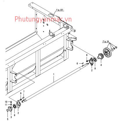 trục truyền động bệ - cách đầu 2.3m